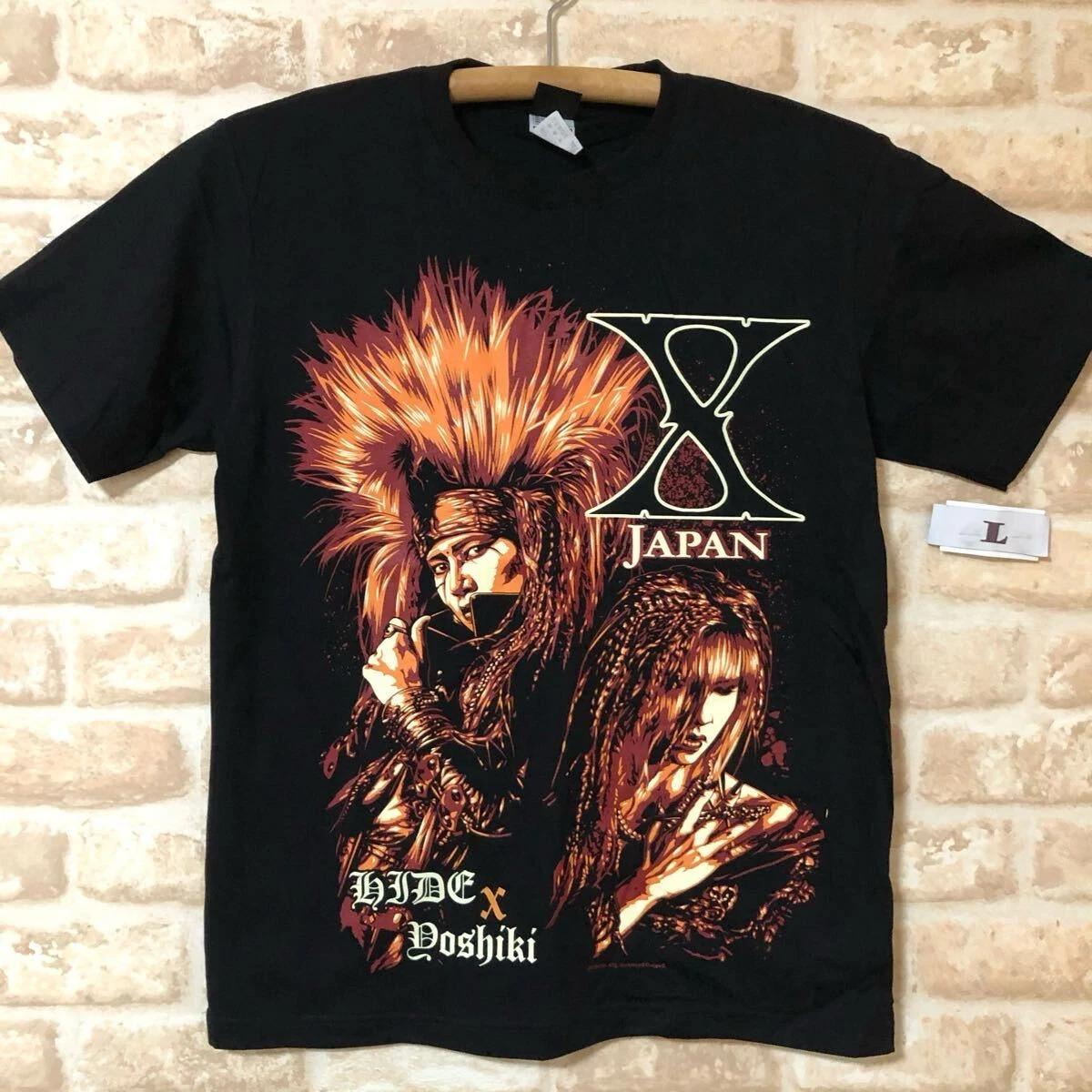 Футболка X JAPAN L Большая Черная Yoshiki Hide Band Tee Япония Рок Visual Kei S