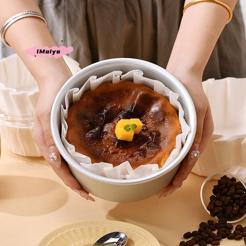 50Pcs Foldless Cupcake Liners 4 6 8-inch Baking Cups Oilproof Paper Wrap for Wedding Party Muffin Cake Mold