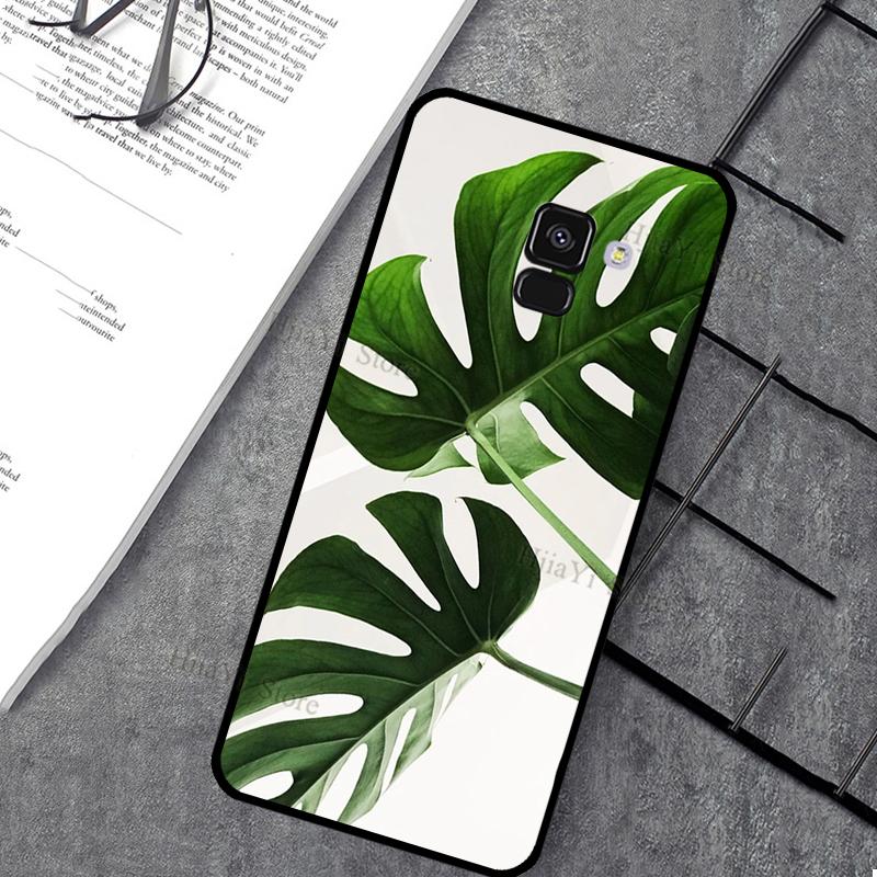 Leaves Monstera Green Phone Case For Samsung A3 A5 J1 2016 J3 J5 J7 2017 J4 J6 Plus A6 A8 A7 A9 J8 2018 Cover