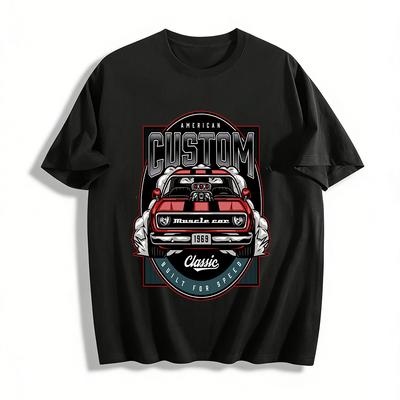 American 1969 Classic Muscle Car Retro Print T-Shirt Pure Cotton T-shirt