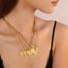 Twelve Constellation Necklace Round Pendant Clavicle Chain Stainless Steel Plated 18K Gold Jewelry