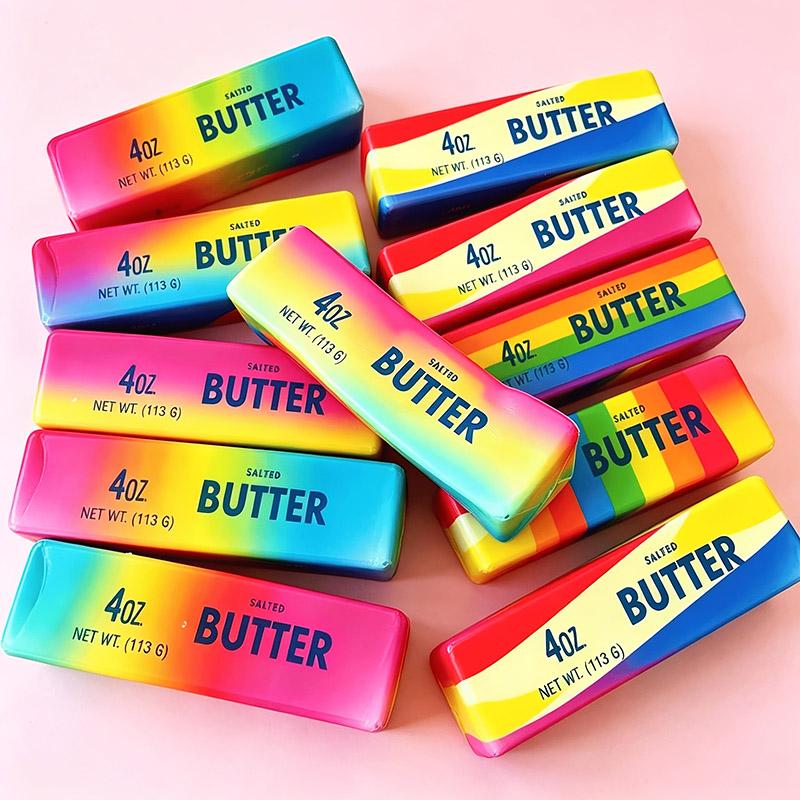 Regenboog Boter Knijpspeeltje Langzaam Rijzend Squishy Zacht Stressverlichting Bureau Fidget Speeltje Cadeau blue