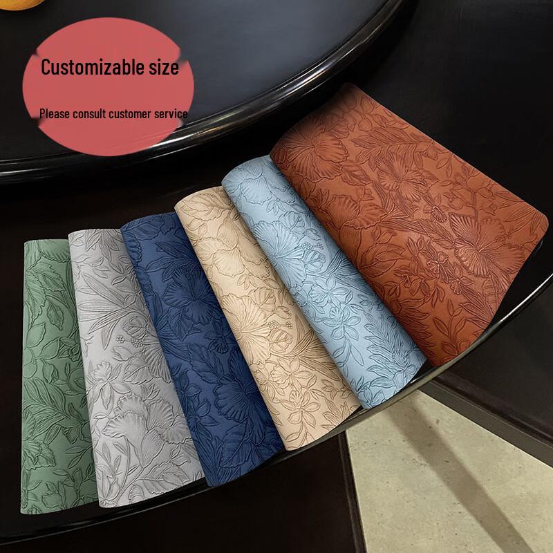 Chinese Style Leather Fan-shaped Placemat