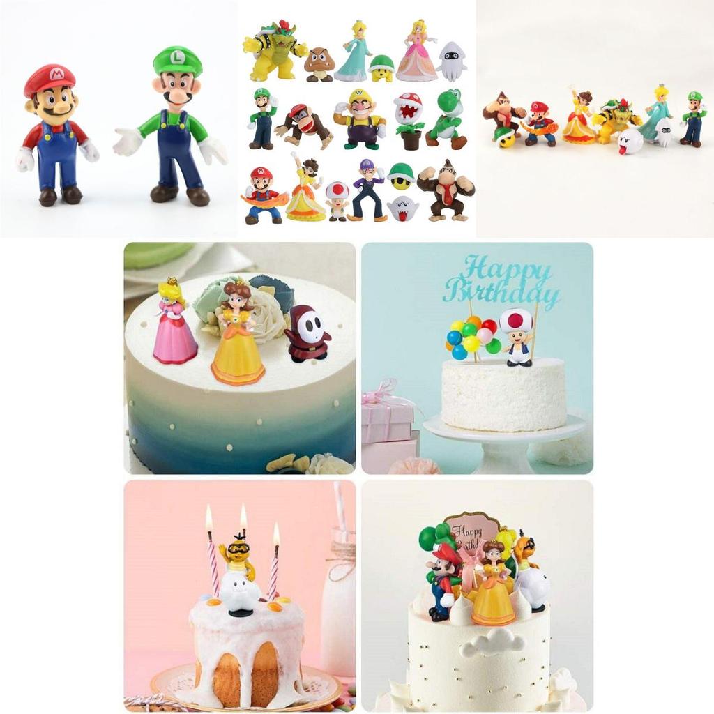 Superleuke Super Mario actiefiguurtjesset voor je verzameling en als decoratie in huis.