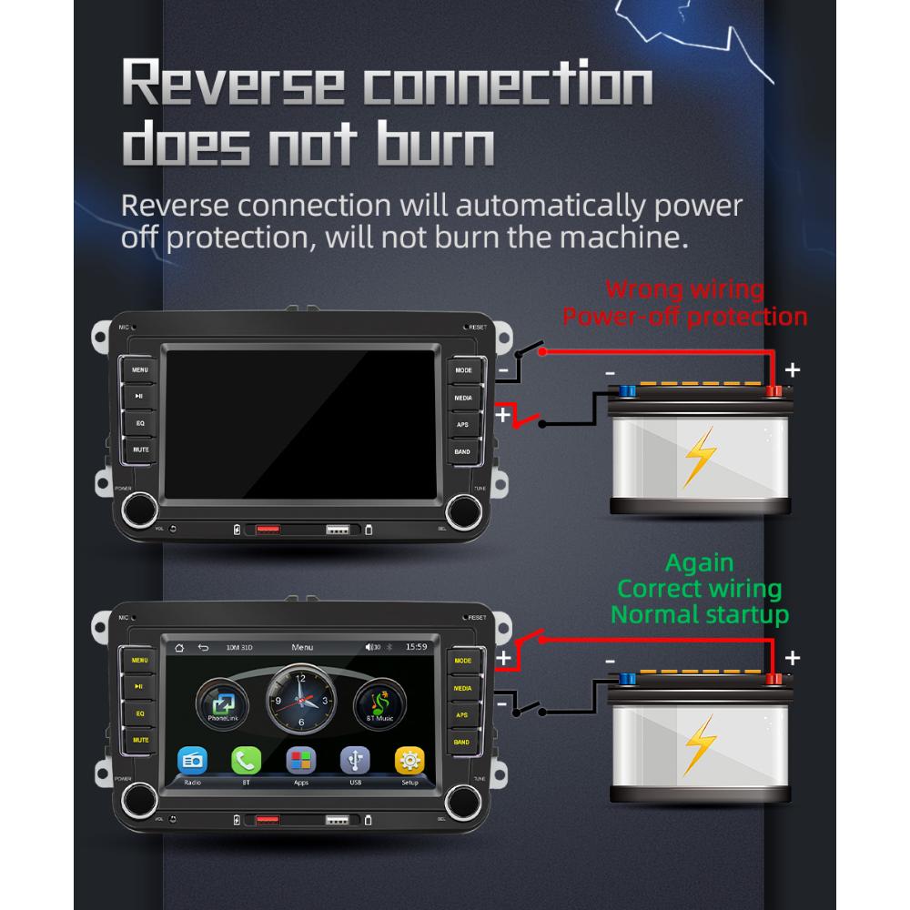 Car Radio 2 Din,7 inches,VW/Volkswagen Skoda Octavia Golf 5 6 Touran Passat B6 Polo Jetta Coche Seat,Android Auto,Carplay,Multimedia Player