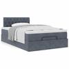 Exclusive House - Ottoman Bed Frame and Dark Grey Mattress 120x200 Cm Velvet