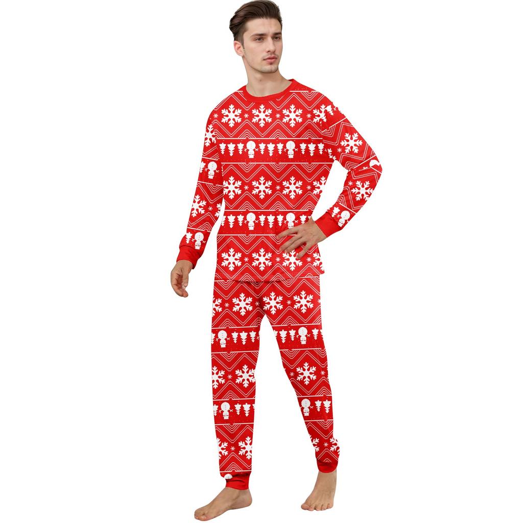 Print Cute Family Set Pajamas, Home Clothes, Family Set Long Sleeve Top Pants Set