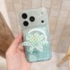 Korean Mint Green Flower Magnetic Phone Case For iPhone 17 Pro 16 15 Pro Max Cover with Magsafe Stand Holder Floral Cute Cases