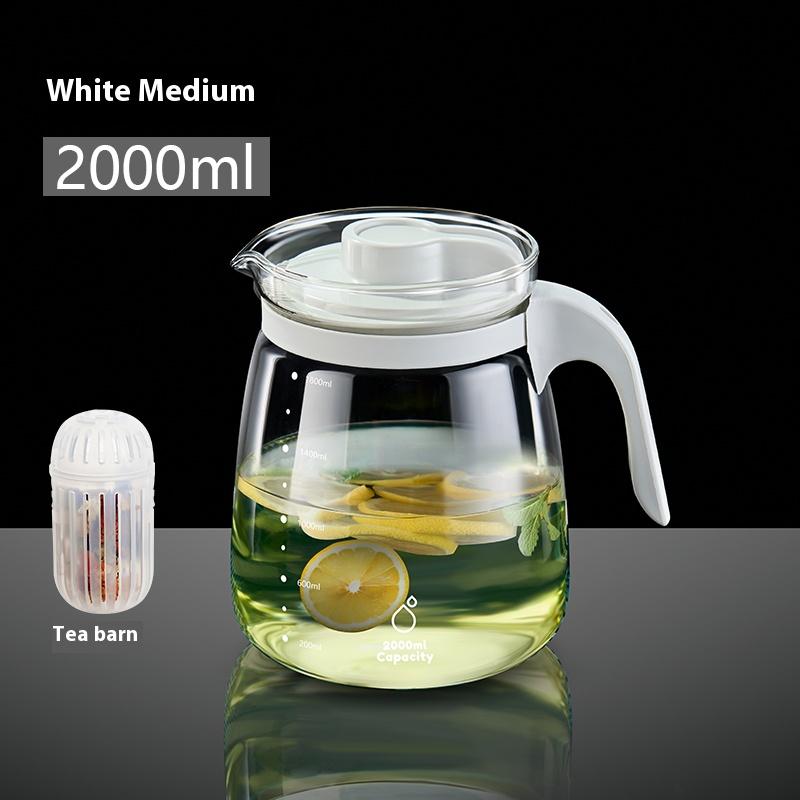 Summer Large Capacity Refrigerator Tea Kettle Tea Separation Cold Kettle Glass High Temperature Flower Teapot Brewing Tea