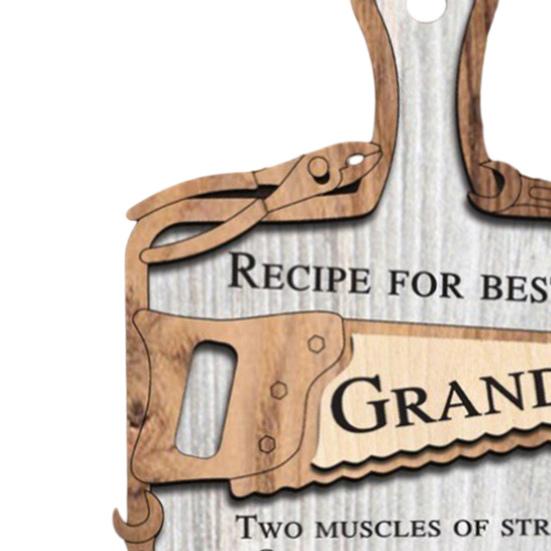Wooden Recipe Sign Father's Day Gift Recipe for The Best Ever Dad Ornament Hanging Decoration Gift for Dad Grandpa