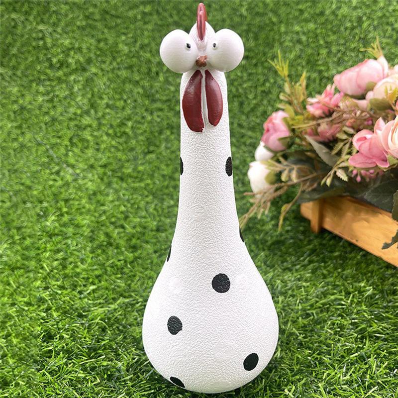 M-Modern-Resin Long Neck Chicken Ornaments For Garden Courtyard Outdoor Decoration Silly Hen Statues Office Desktop Figurines