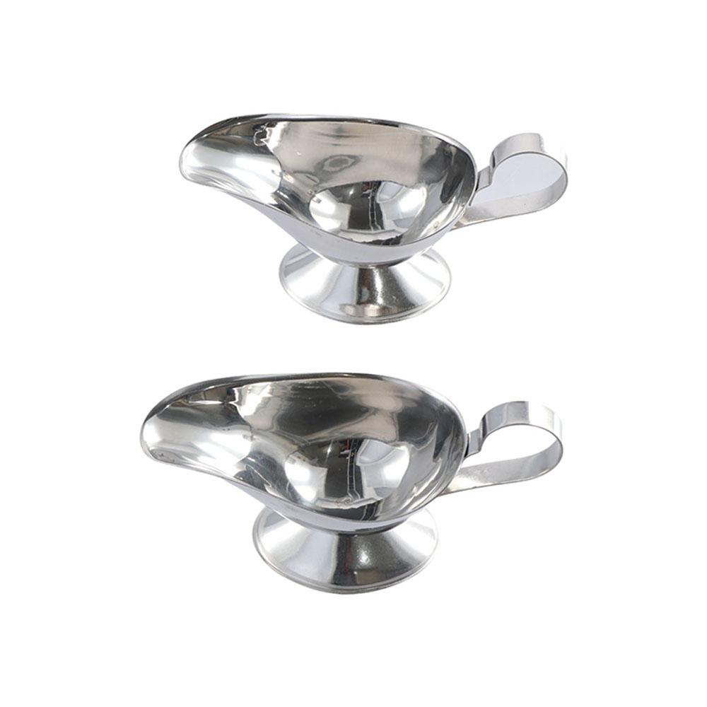 Stainless Steel Gravy Black Pepper Spice Sauce Plate Seasoning Cup Ketchup Container Sauce Boat