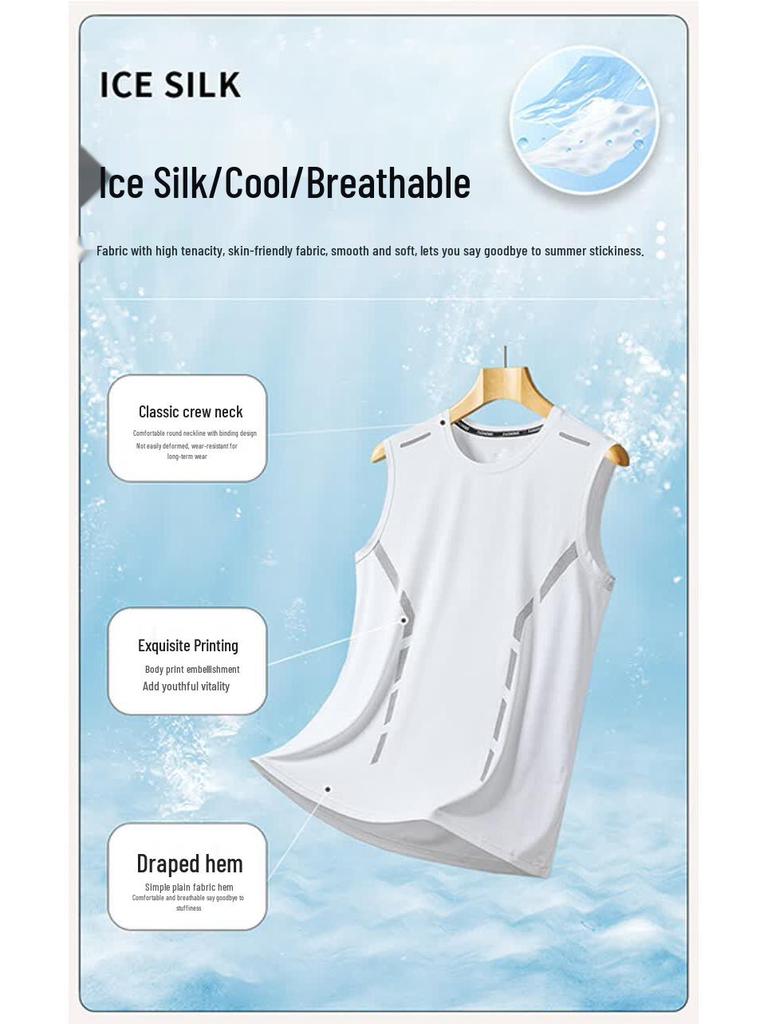 VANCAMEL Men's Ice Silk Sleeveless T-Shirt