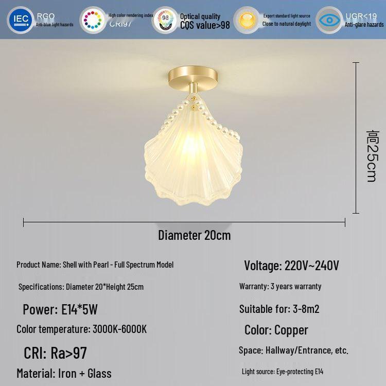 Nordic Luxury Shell Corridor Light: Creative, Modern Balcony & Entrance Lighting