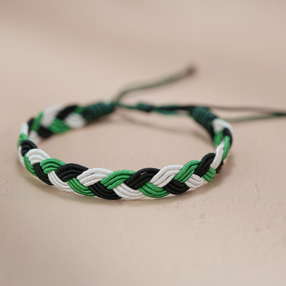 Handmade Braided Rope Bracelet Unisex Ukraine Flag Contrast Color Wristband Adjustable Drawstring Friendship Braclet Versatile