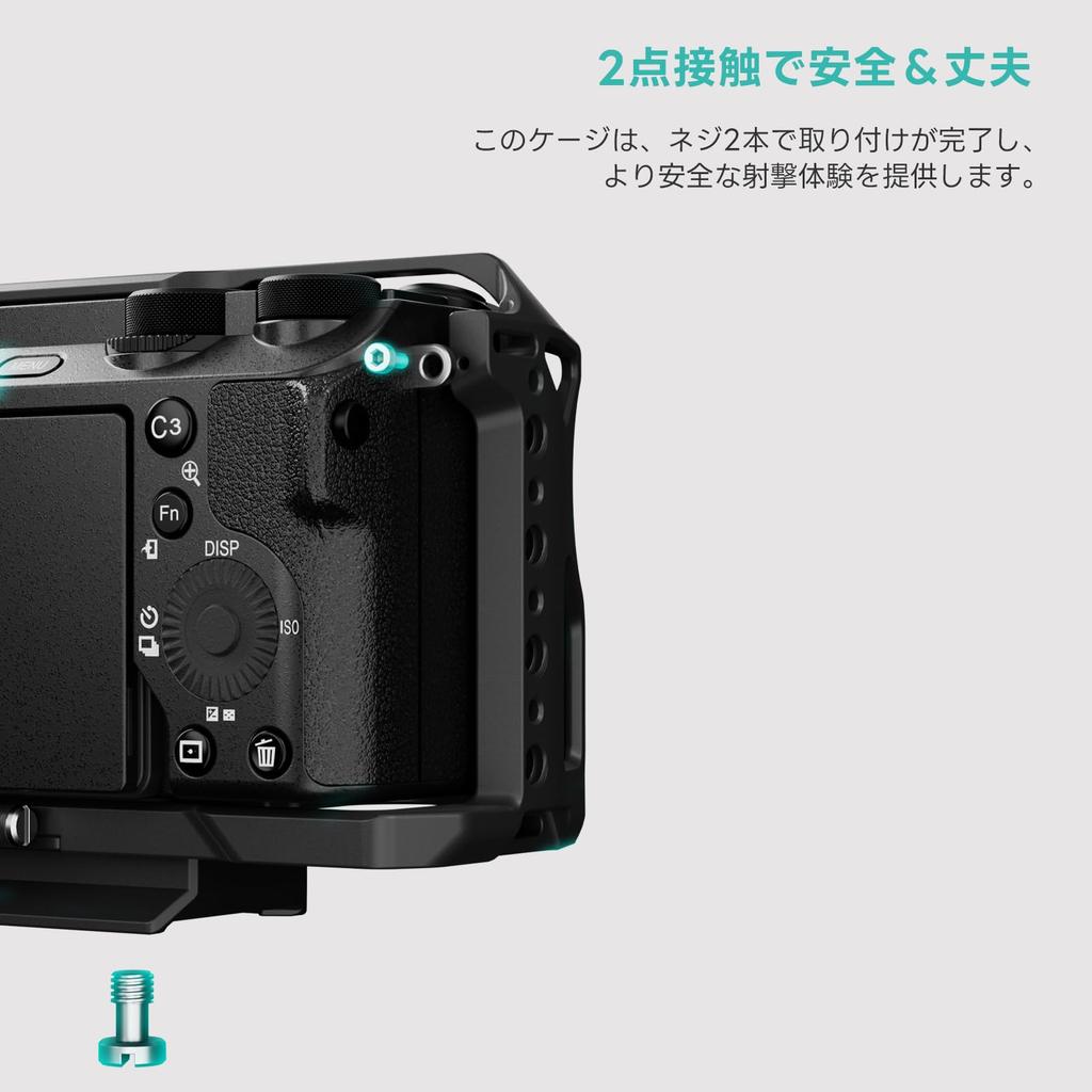 TILTA Camera Cage Compatible with Sony Lightweight Kit with Cooling Compact NATO Top Handle and 18mm NATO Rail Attachment Titanium Gray A6700, System,