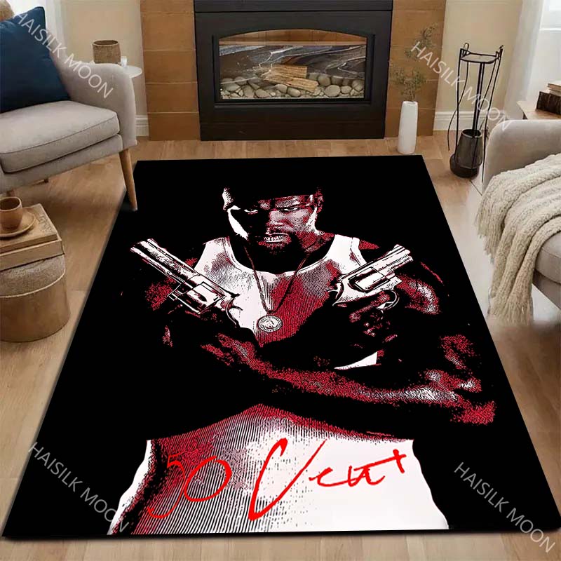 1PC Dual guns with pendant Carpet for Living Room Bedroom Sofa Home Decor Rus Non-slip Floor Mat Luxury Gift