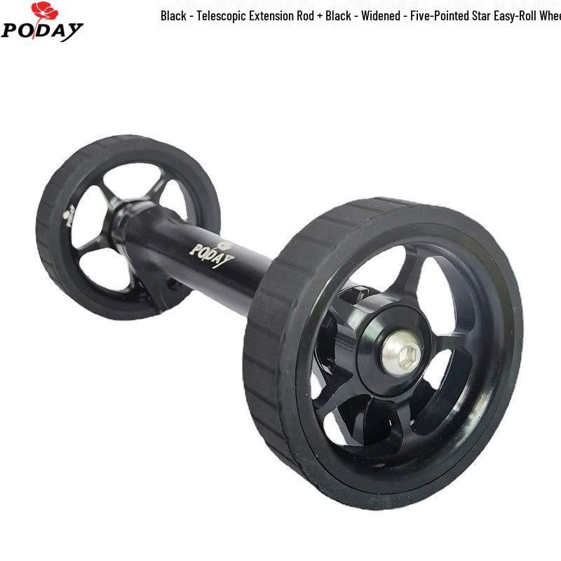 Brompton 3sixty Folding Bike Aluminum Alloy Easy-Roll Wheels & Telescopic Extension Rod