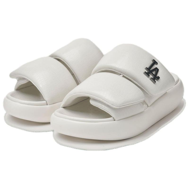 MLB LA DODGERS Slip Resistant Abrasion Resistant Slide Slippers Unisex White Sneakers 3ALPBLX43-07IVS