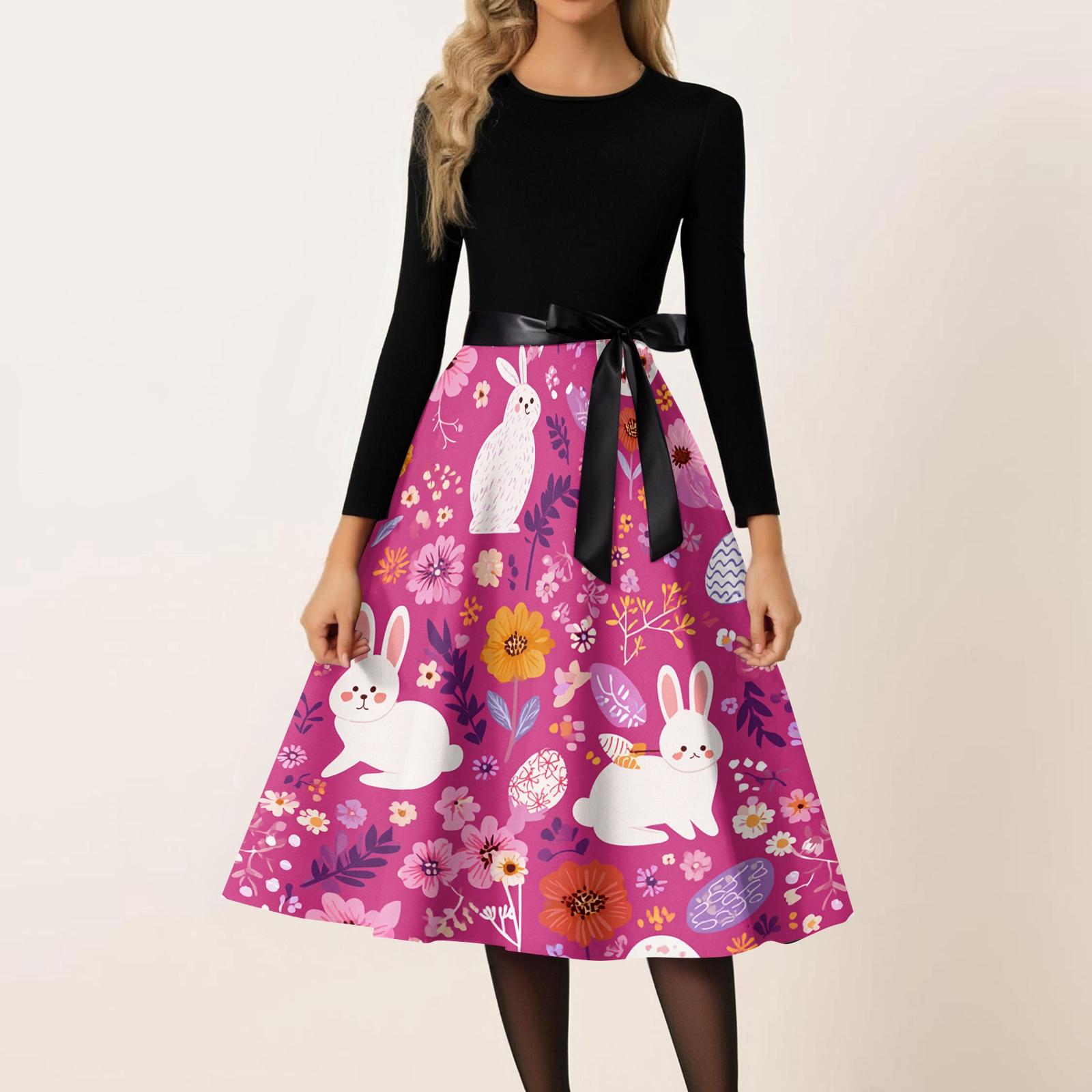 

Женское повседневное модное платье винтажного стиля с круглым вырезом и карнавальным принтом XXL