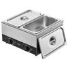 VEVOR 2-Temp Knob Chocolate Melting Machine, 2 Tanks 8.2 Kg Choc Melter, 1600W Power, Independent Temp Control, Water Bath Heat System