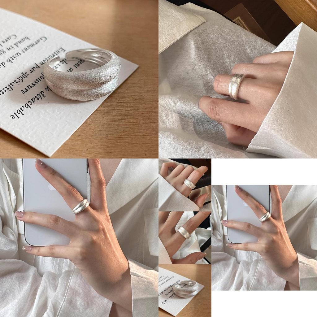 Ins Style Unique Geometric Copper Ring Designer Open Adjustable Band For Women