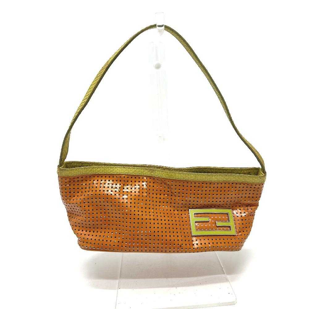 FENDI punching mini bag Shoulder Bag Orange/Green