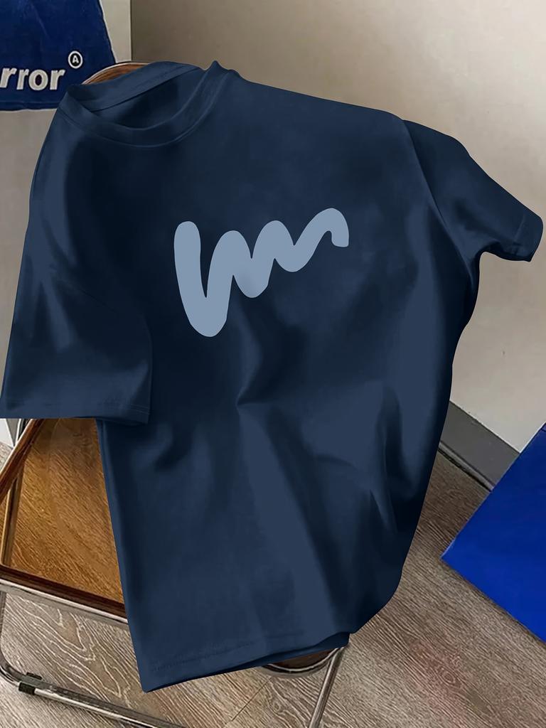 Kreatives Herren-Grafikprint-Oberteil - Lässiges kurzärmeliges Rundhals-T-Shirt für Sommer und Frühling im Freien
