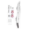 RC Rear Bumper with Trailer Hitch Silver Aluminum Alloy RC Crawler Car Rear Bumper for Replacement