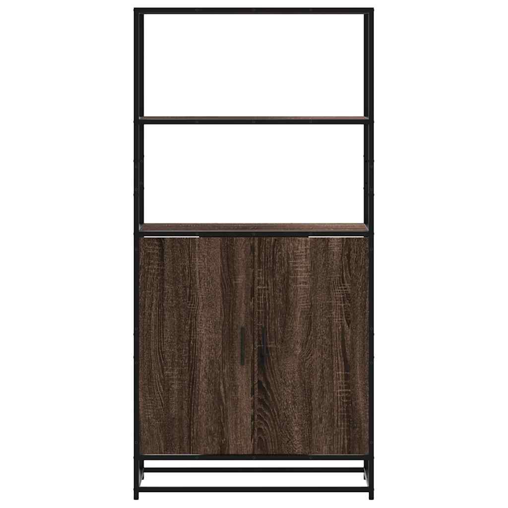 Highboard in Brown Oak Look 26.8 x 13.8 x 54.7 (L x W x H) Engineered Wood & Metal