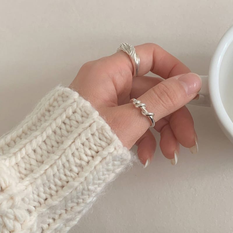 

Revedej silver925 duet ring (2color) silver