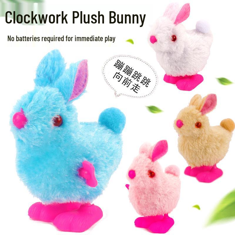 Wind-Up Plush Rabbit Toy - Classic Nostalgic 80s Children's Baby Toy