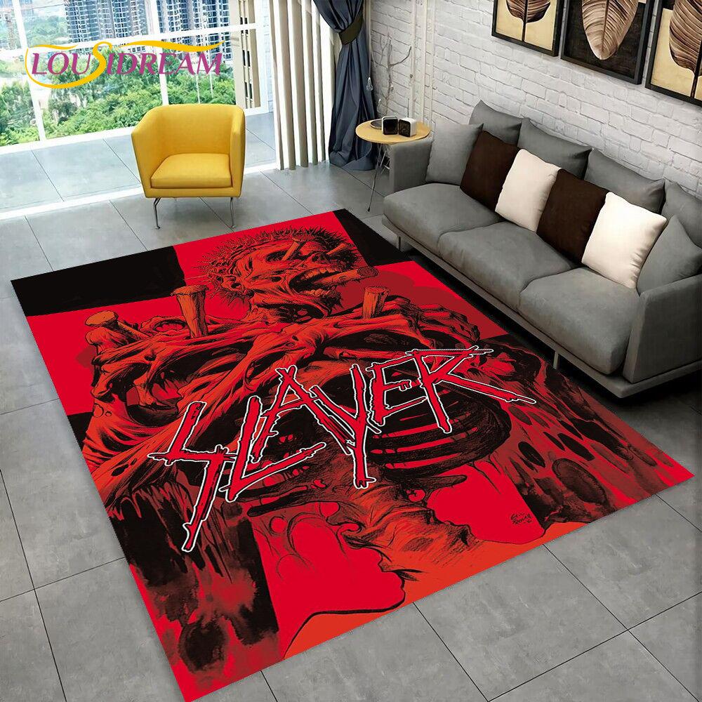 Slayer Ağır Metal Grubu Müzik Alanı Halı, Ev Oturma Odası Yatak Odası Kanepe Paspas Dekor için Halı Halı, çocuklar kaymaz Zemin Mat oyna