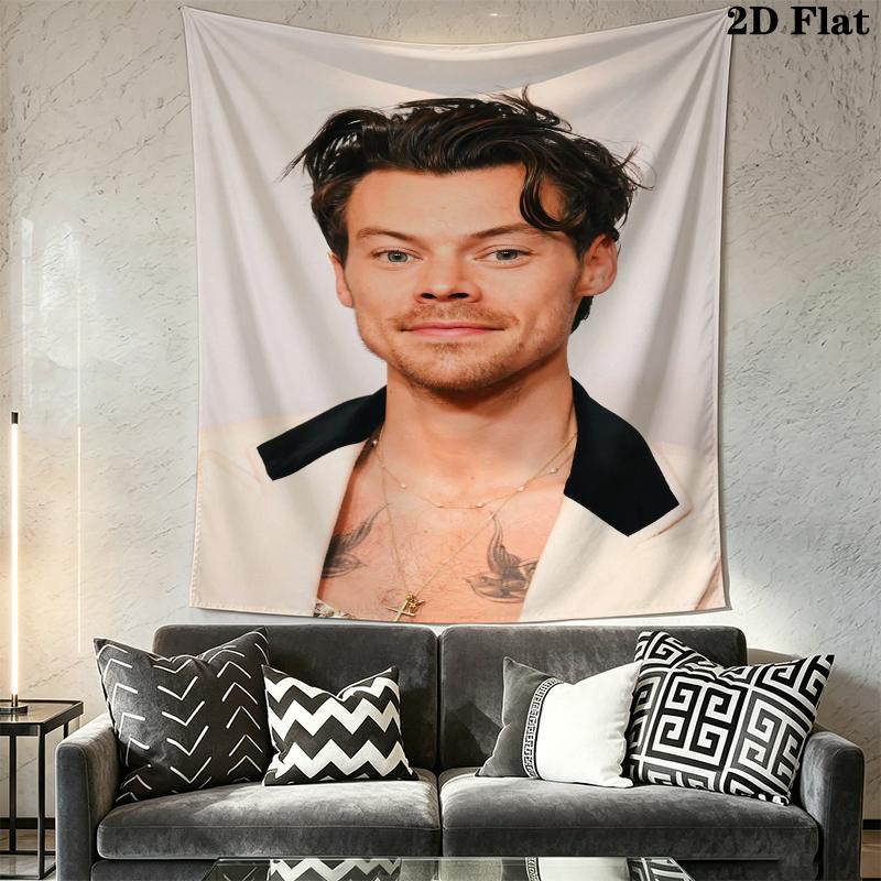Harry Styles Wall Tapestry Aesthetic Wall Hanging Printed Fabric Blanket Decorative Tapestries for Bedroom Living Room Home Decor