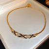 Drip Twisted Geometric Earrings Necklace Set, Vintage Premium Light Luxury Accessories Gift