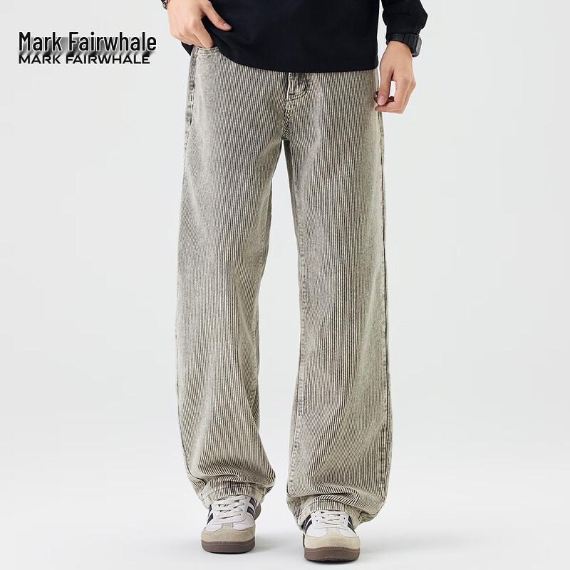 

Mark Fairwhale Men s Retro Loose Straight Corduroy Jeans 28