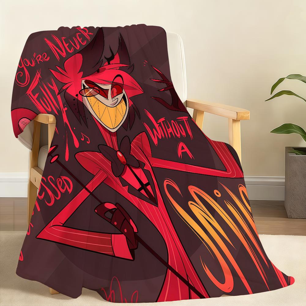 Energetic Cartoon H Hazbin H HoteL S Blanket Soft Throw Blanket for Home Bedroom Bed Sofa Picnic Travel Office Rest Blanket Gift