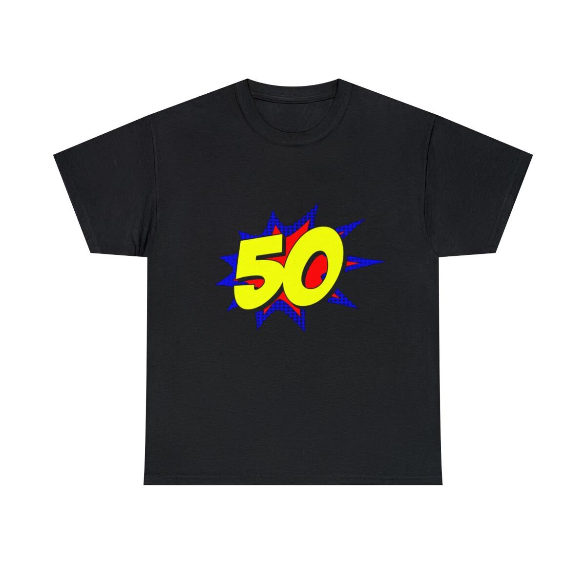 Superhero 50 Years Old Birthday Graphic Tee Shirt, S-5XL S