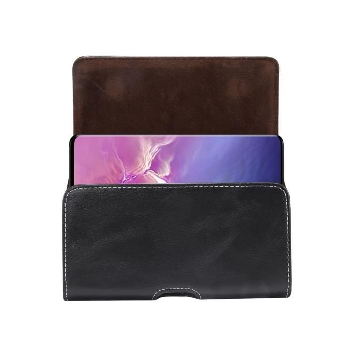 Étui Housse en Cuir Horizontal avec Boucle de Ceinture de Nouvelle Conception pour Homtom HT8 &gt; Noir