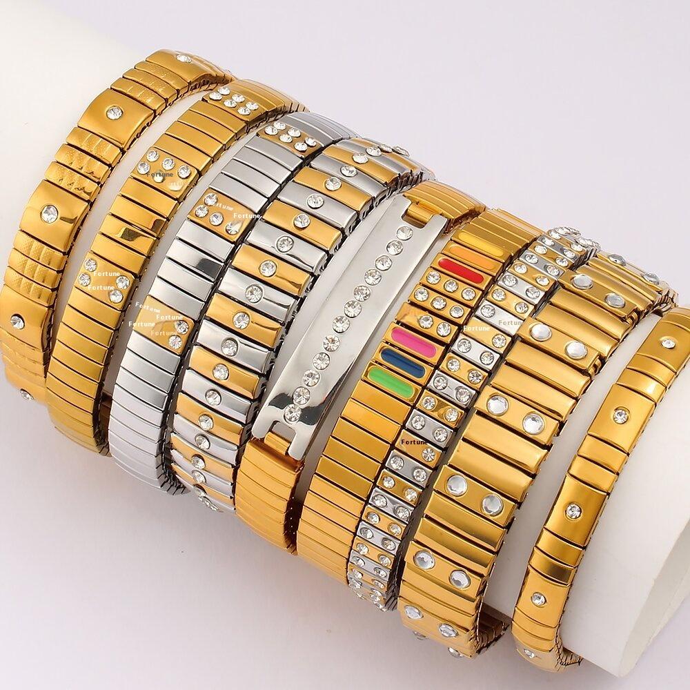Modisches Edelstahlarmband für Männer und Frauen Abnehmbare elastische Kette Italienisches Charm-Armband