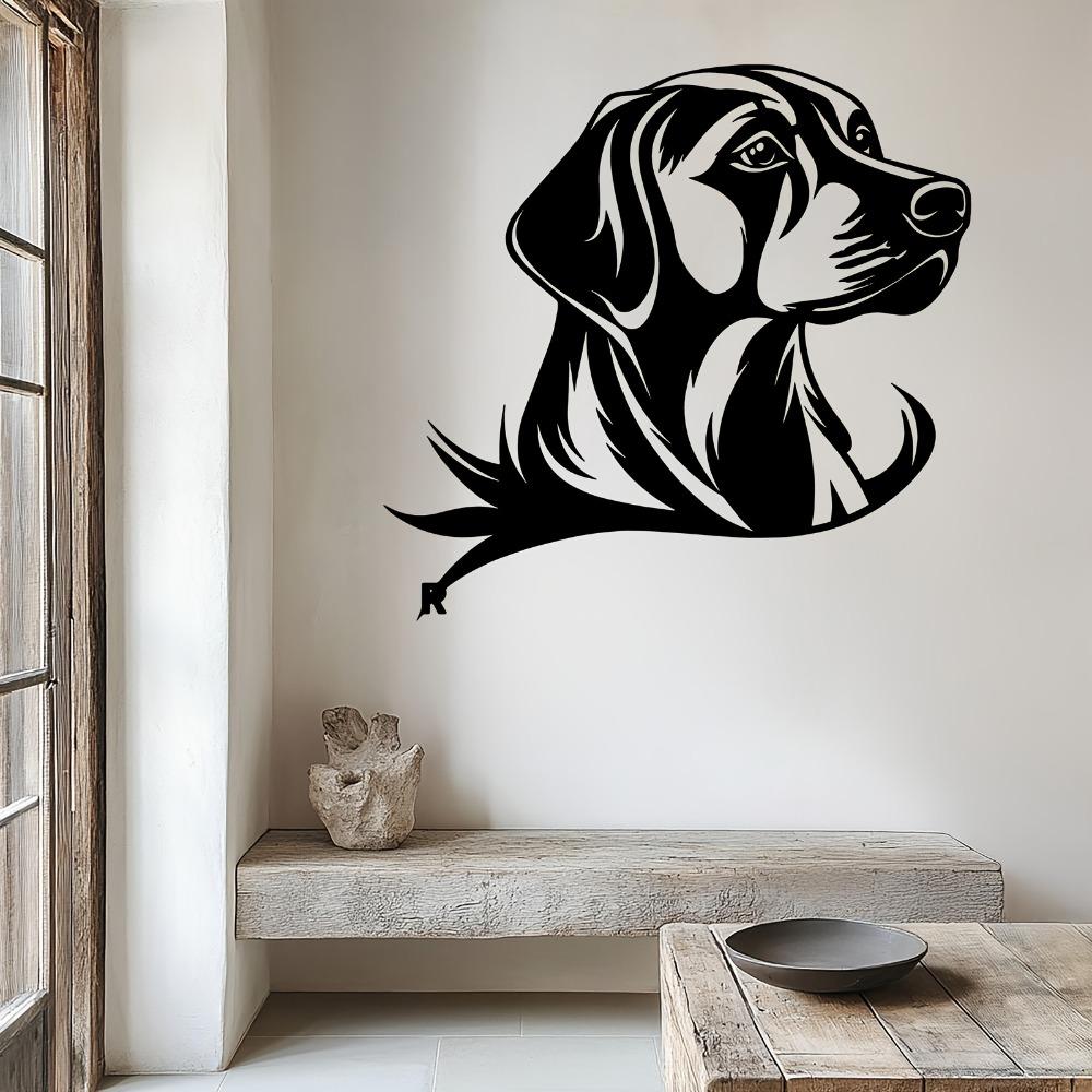 Contemporary Metal Dog Head Wall Sculpture, Iron Dog Statue for Indoor Outdoor, Mounted Animal Decor Gift for Dog Owners, Unique Home Art
