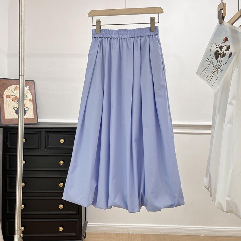 Japanese Tulip Bubble Midi Skirt for Women with Pockets - Summer 2023 Collection