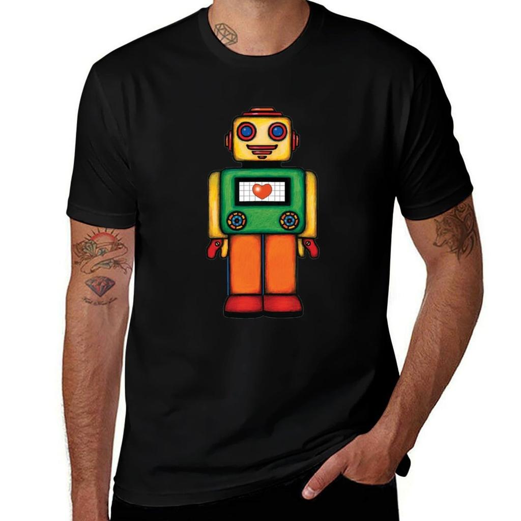 Robot with a Heart T-Shirt Basic Comfort Fit T-Shirt for Unisex