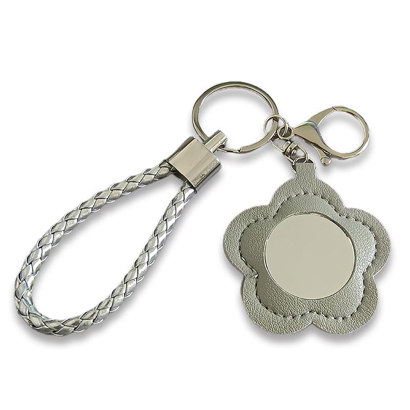 

1 шт. Брелок Подвески для сумки Кожа Мода Мини Зеркало Милая Цветочная форма Портативное Зеркало для макияжа Поправка макияжа Разноцветный 1pcs