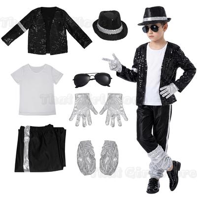 Costume di Halloween per Cosplay per Spettacolo Festa Michael Jackson Celebrità Compleanno Carnevale Billie Jean Pop Star Costume MJ
