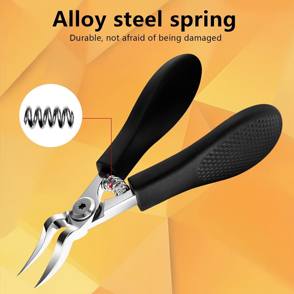 Heavy-Duty Stainless Steel Thick Toenail & Fingernail Clipper,Professional-Grade Curved Blade with Sharp Serrated,Durable Nail Trimmer Tool for Adults