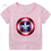 2026 children Printed Captain America's Shield Pattern, Boys Short Sleeved Sports Casual, unisex T-shirt
