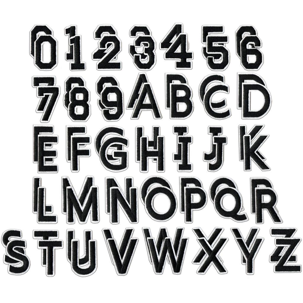 Colorful English Letter & Number Embroidery Patch Set for Clothing Decoration
