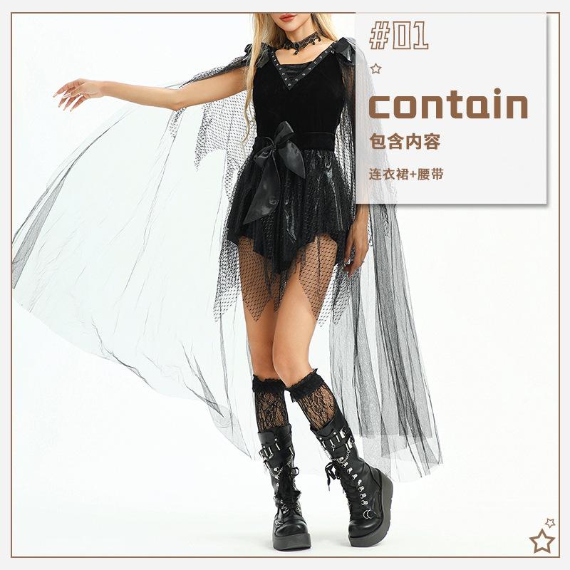20.26 million Halloween Costume Adult Sexy Reaper Vampire Diablo Goth Dress cos Costume