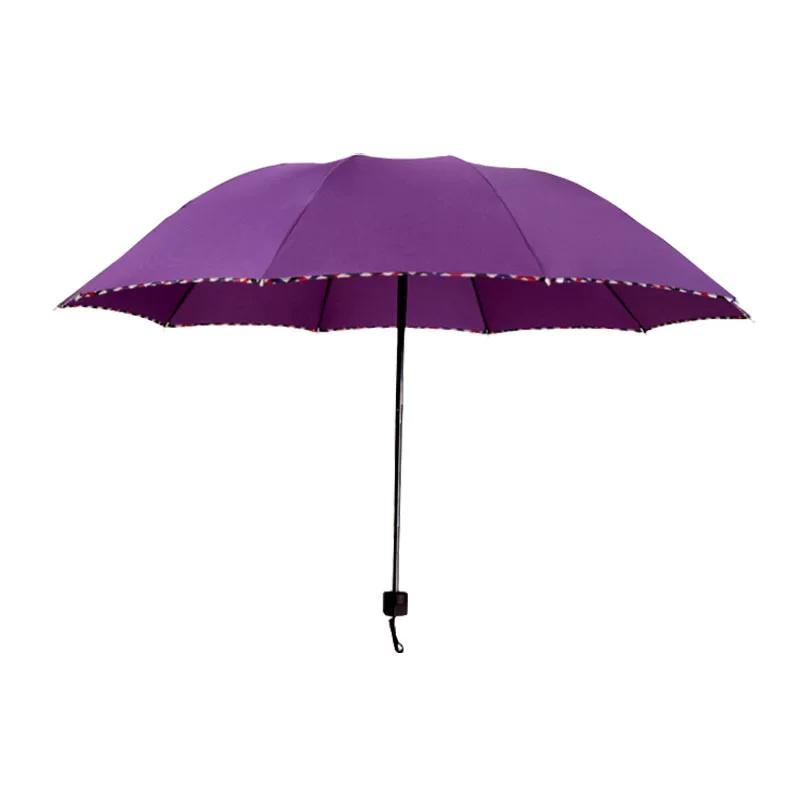 Ten-Rib Enlarged Business Umbrella with Black Rubber Edge, Sun Protection, Foldable, Suitable for Both Sunny and Rainy Weather, Gift Umbrella